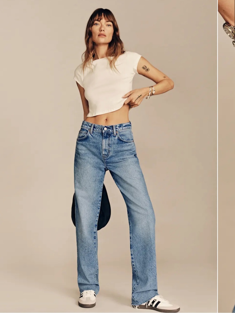 Reformation Straight Leg Jeans in Light Blue Wash